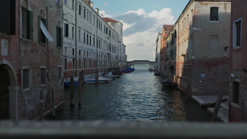Empty canals of venice on a sunny day