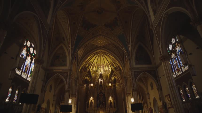 The large church is empty