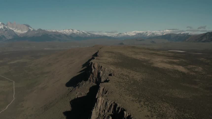 An aerial clip of a desert land