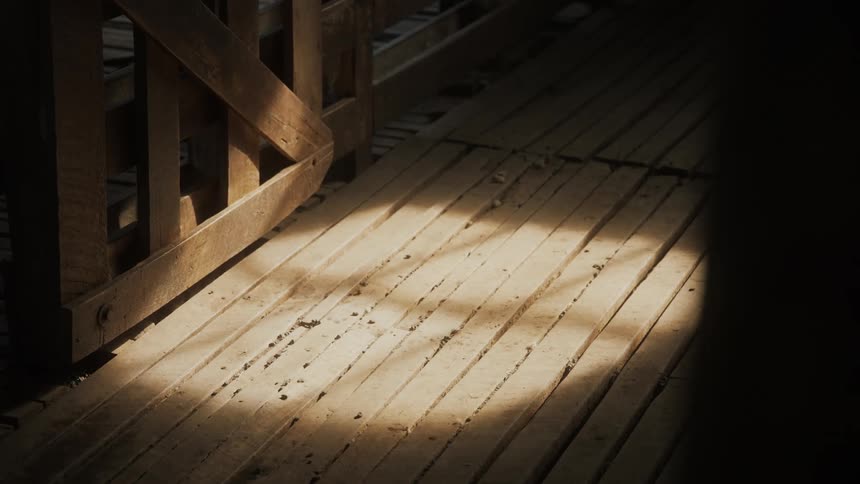 An external floor made of several slats