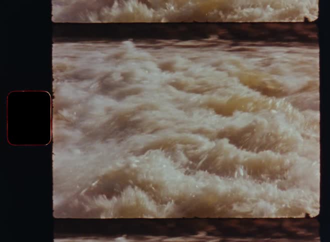 Rough river with high tide and dangerous waves
