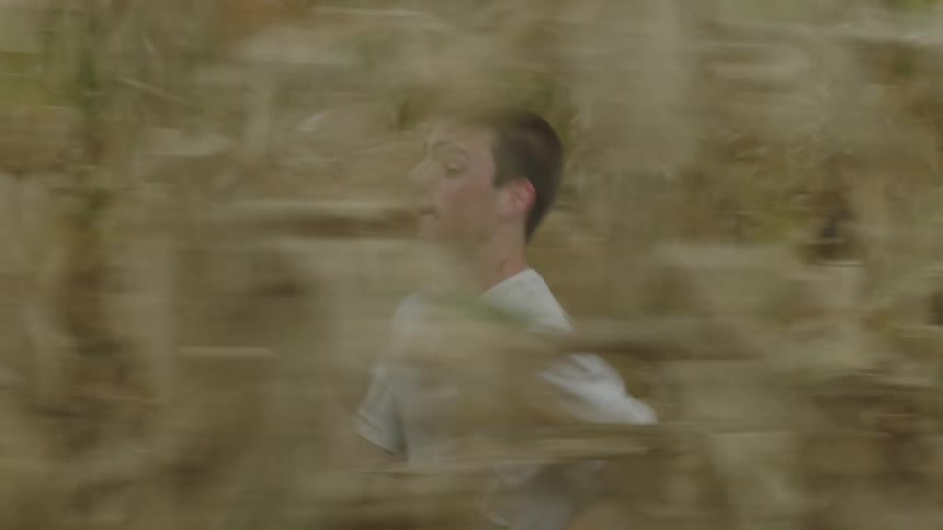 A scared teenager running away