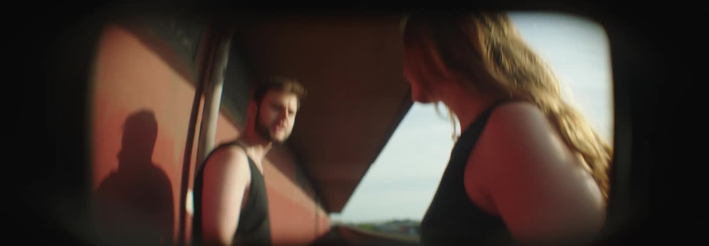 Young couple having an argument in a corridor