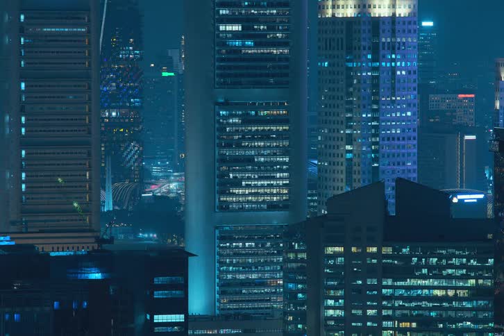 A clip of skyscrapers in the metropolis