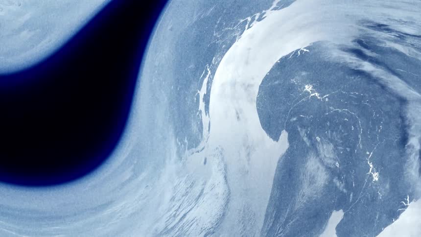 Distorted footage of the earth seen from orbit