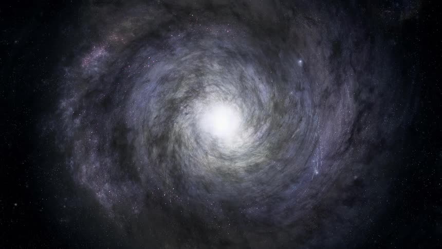 The milky way spinning in space