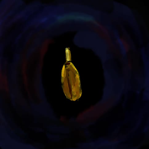 Animation of a banana spinning in a black hole