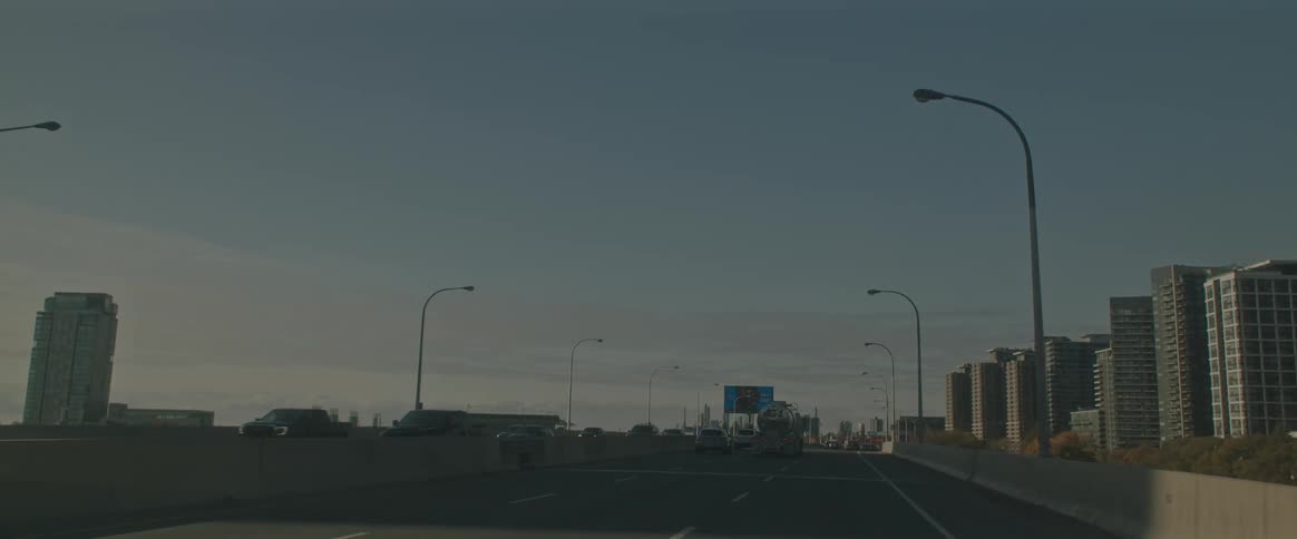 Traffic runs through the city