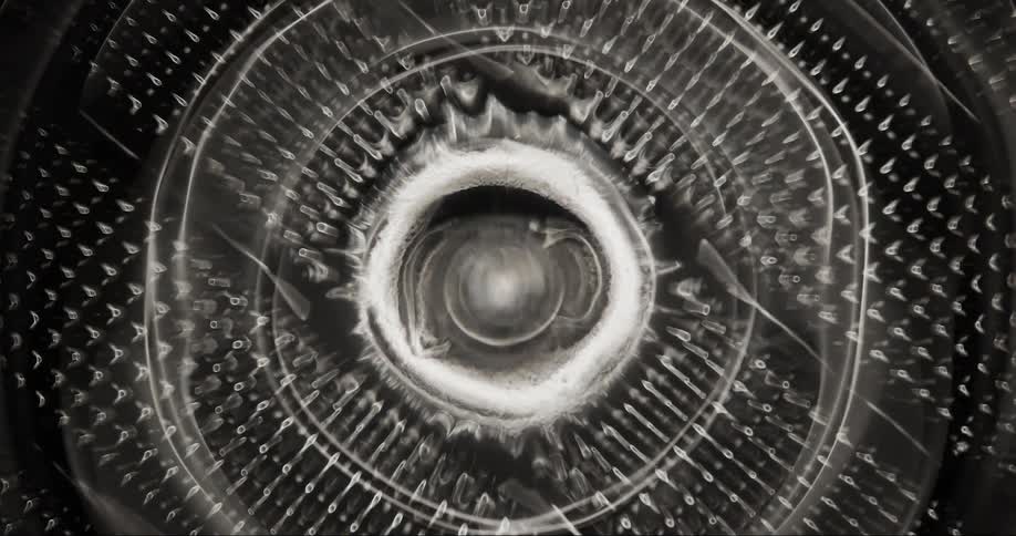 Dense transparent abstract liquid in motion