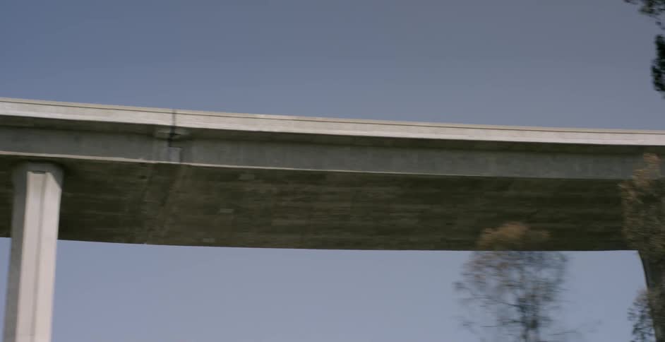Winding overpasses are in a clear sky