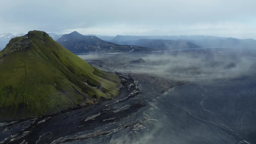 A volcano is on the small island