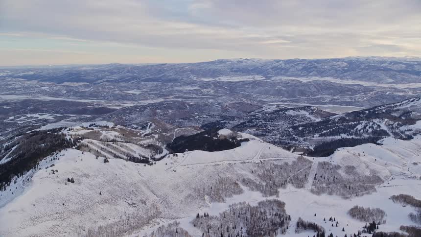 Aerial view of snowy mountains