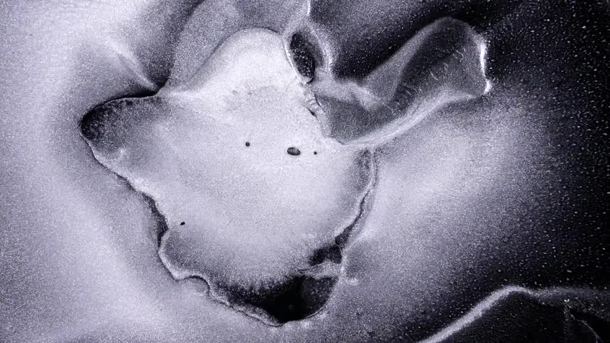 Silver liquid inks expanding in fast motion