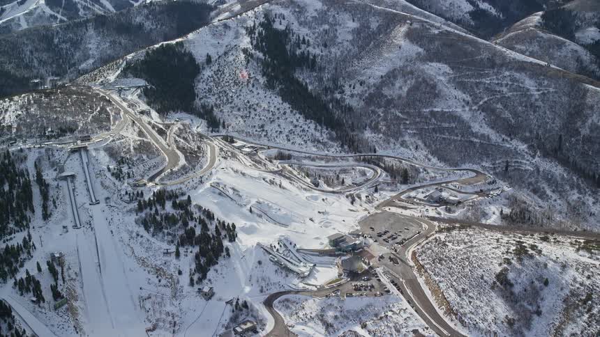 A ski resort is on the mountain