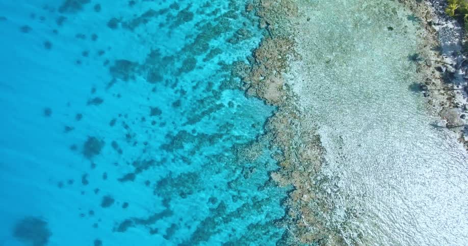 Aerial of a deserted paradise island during summer