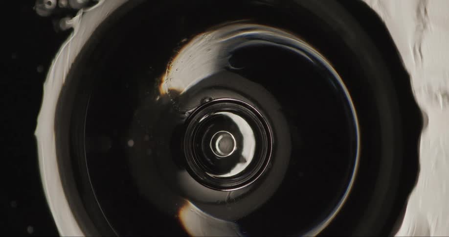 Extreme closeup of an abstract dense liquid in slow motion