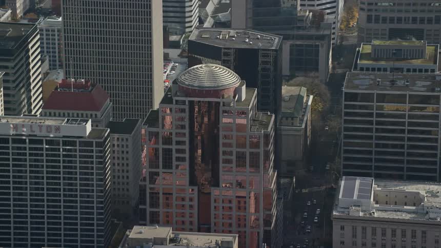 Aerial view of the 1000 broadway building downtown