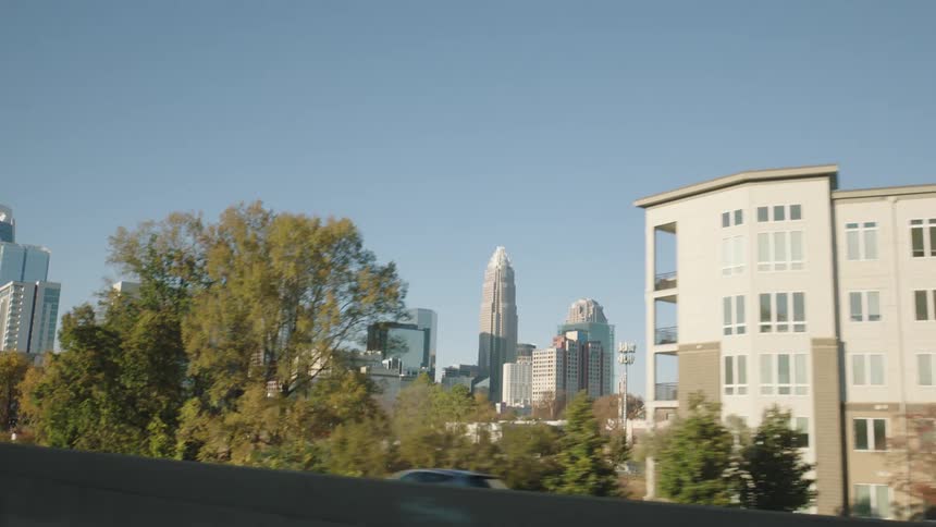 View of skyscrapers and residential buildings in a metropolis