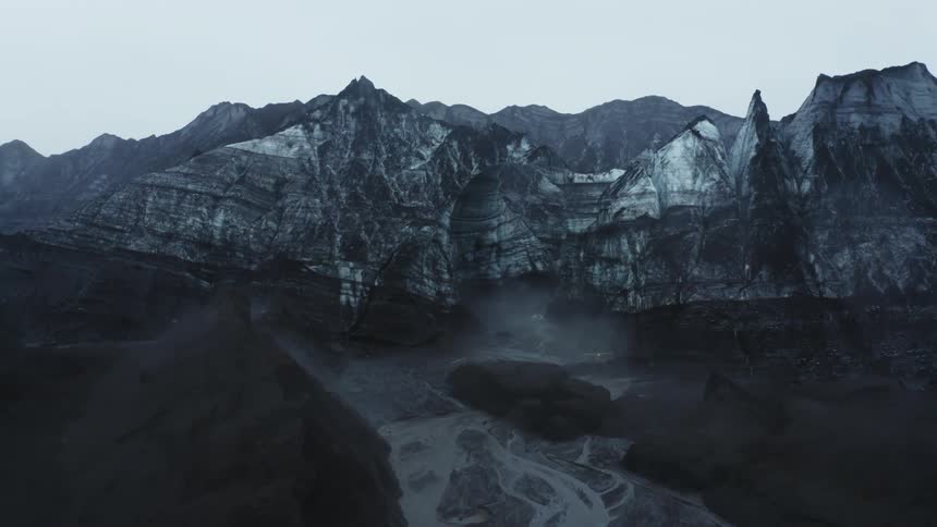 Aerial of a glacier in Iceland