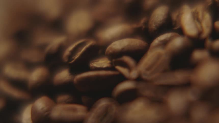 Close up of brown coffee beans