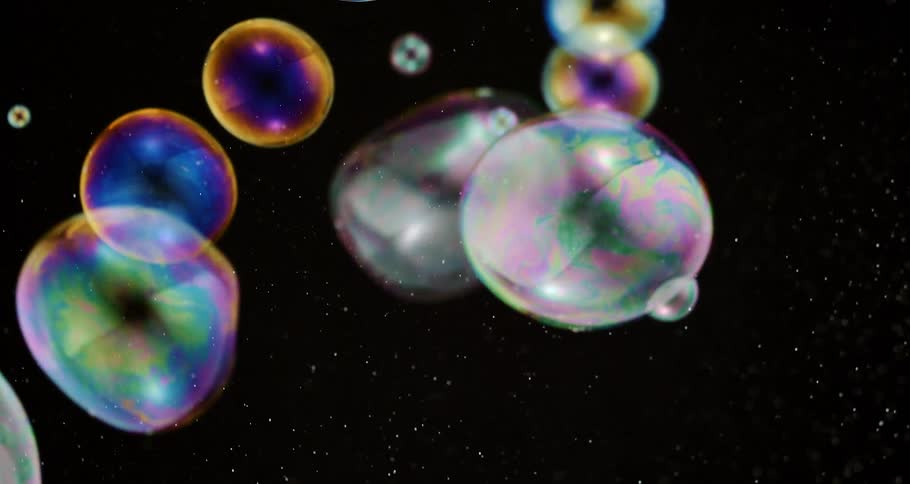 The bubbles are floating around