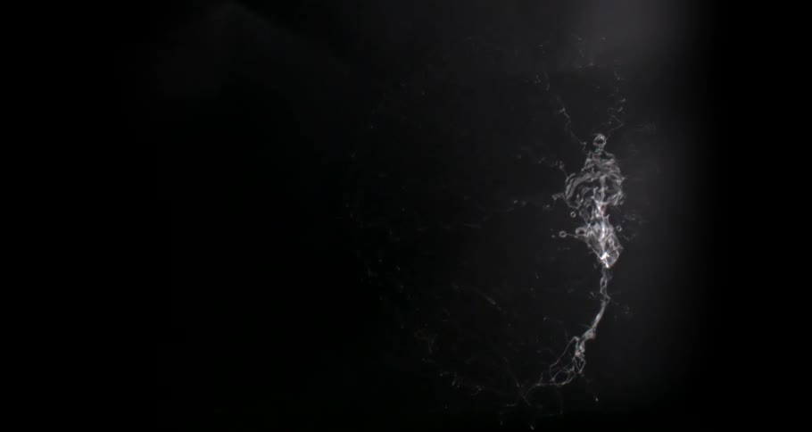 Water bubble falling and bursting in slow motion