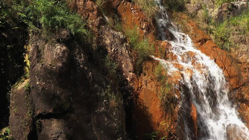 A waterfall cascading down a cliff