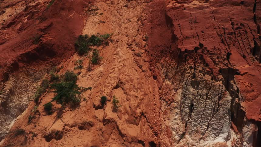 View of a natural hillside with erosion