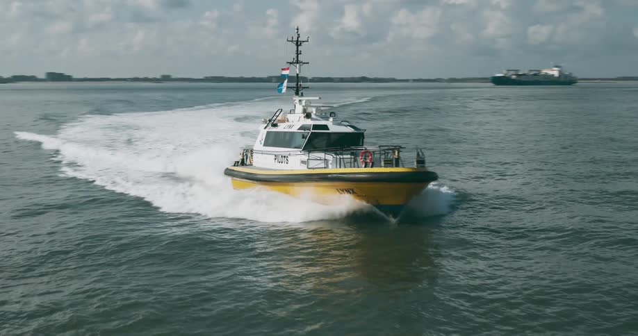 Boats are traveling in the ocean