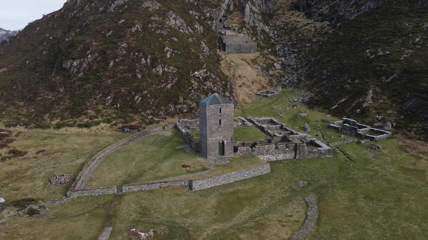 Castle beside a mountain
