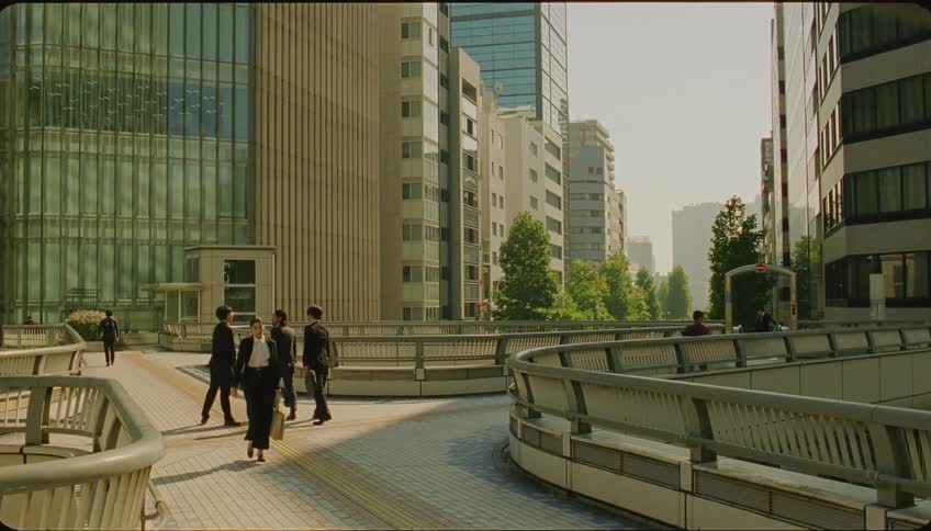 Pedestrians are working through the city