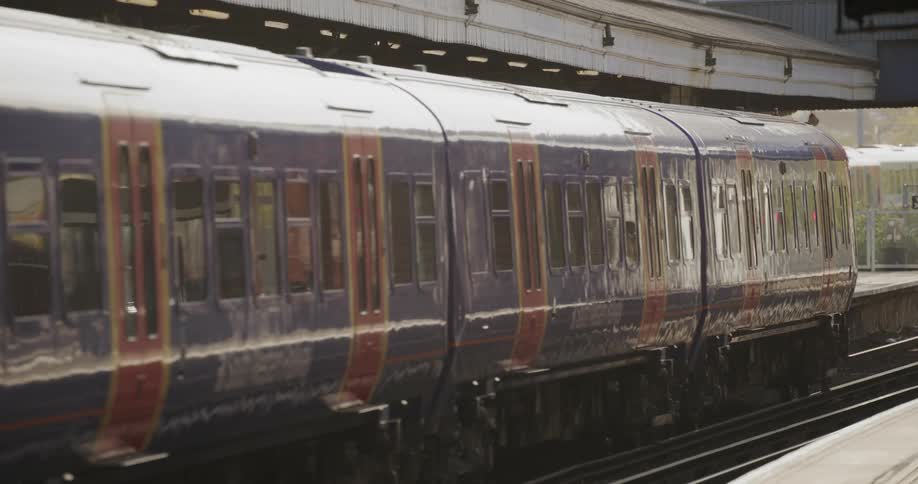Train arriving a a station
