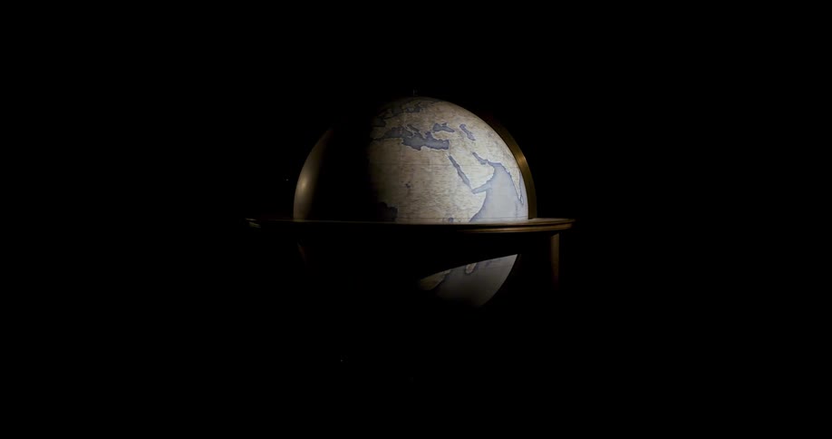 Rotating globe in motion