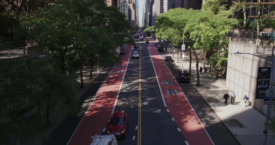 A busy urban city street during the day