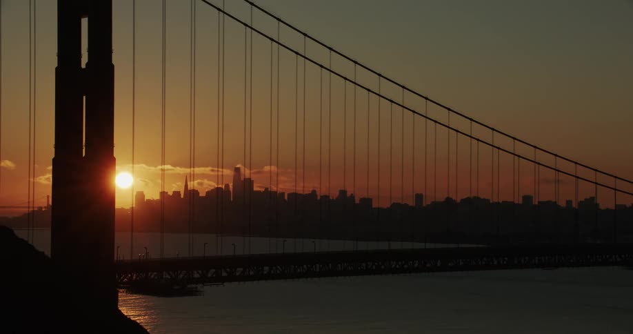 A bridge in the urban city during dawn