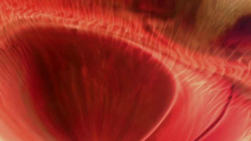 Liquid fluid glowing neon red background