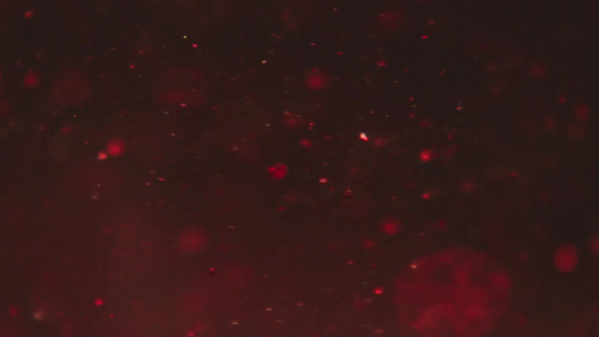 Red ember like particles floating