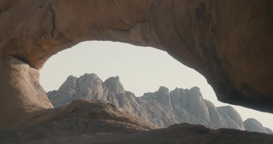 Panorama of mountains with various geological formations