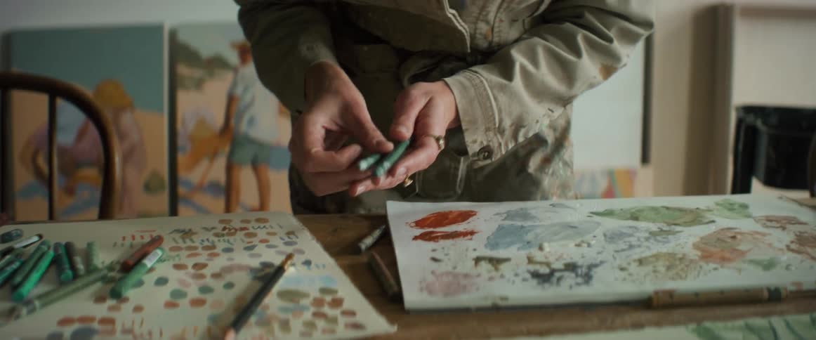Portrait of an artist drawing and painting art