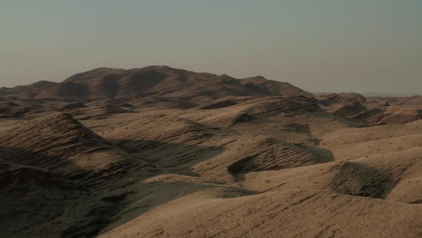Aerial panorama of mountains and plateaus in the desert