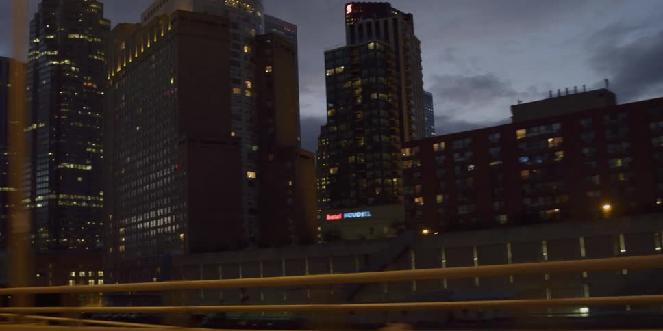 Passing by a bright city at night