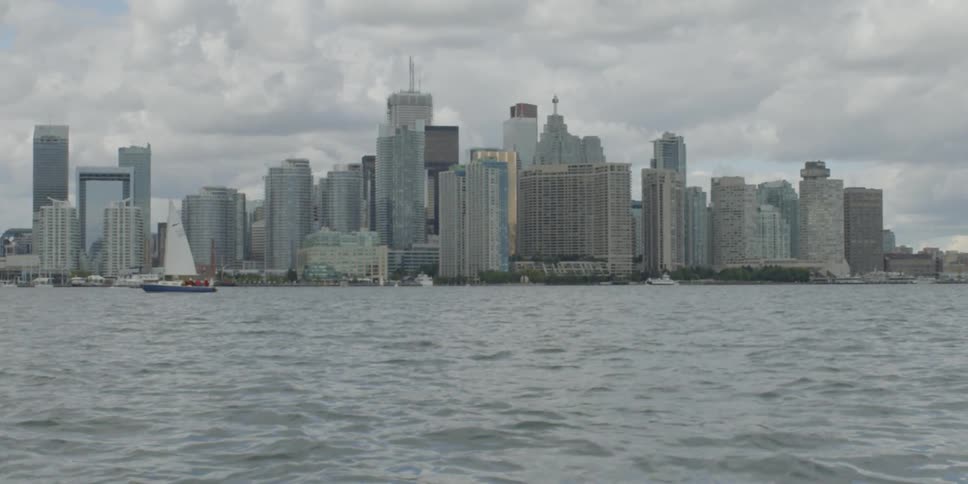 City skyline on cloudy day