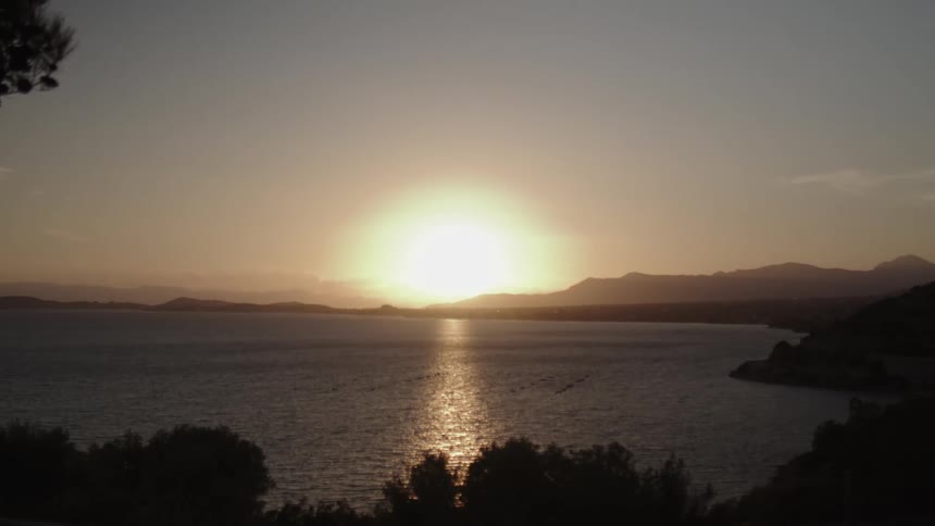 Sunlight reflected in seawater during sunset