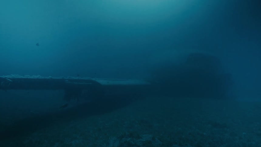 Wreckage on the ocean floor