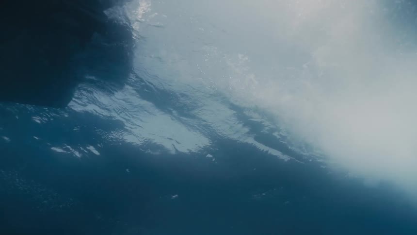 Underwater view of a boats engine water jets