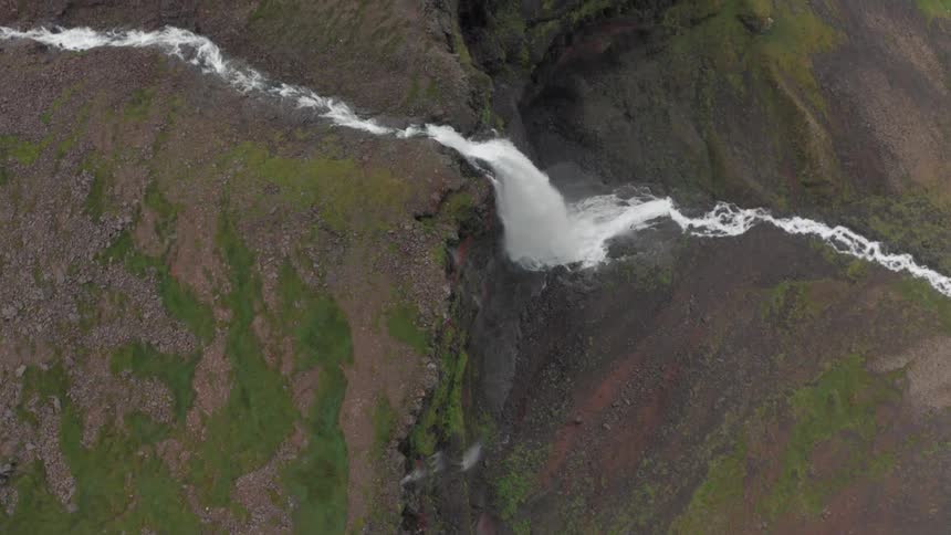 Aerial of waterfalls during the day