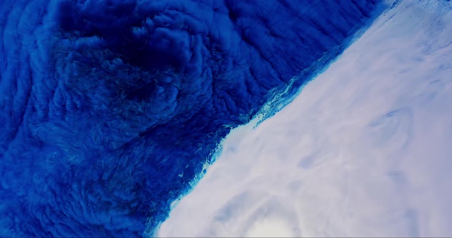 Ocean weather blue and white two toned side by side diagonal color blocked rolling liquid abstract