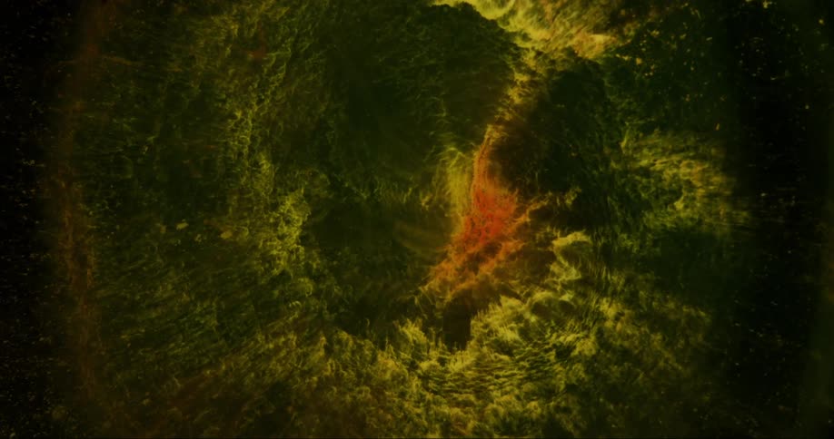 A green shape object opening up