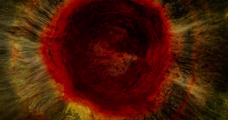 The colors spread out in the circle