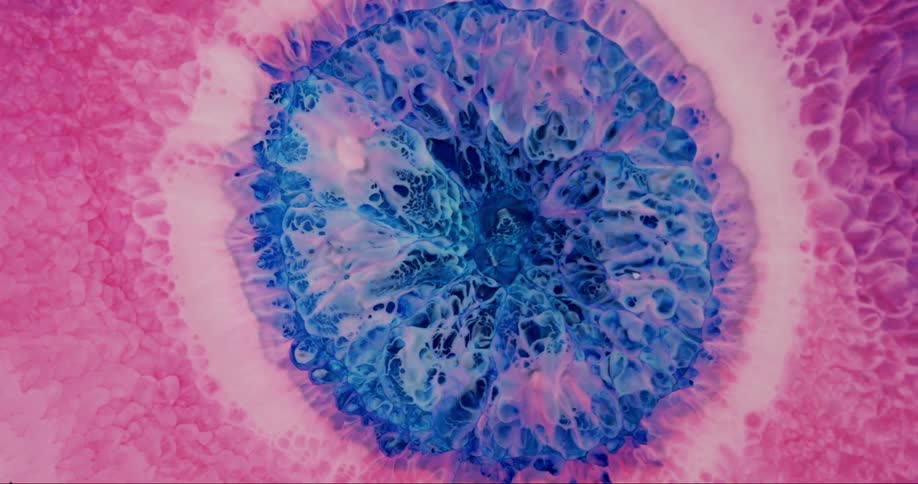 The colors bubble and mix